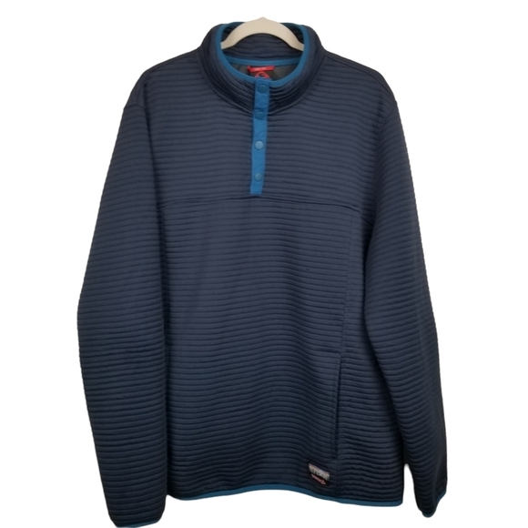 Gerry Men's Blue Ottoman Lightweight Pullover 1/4 Zip with Snaps Men's Size 2X - Picture 2 of 8